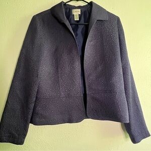 Chico’s textured purple silk-blend jacket, Sz 0. Preowned. Like new.